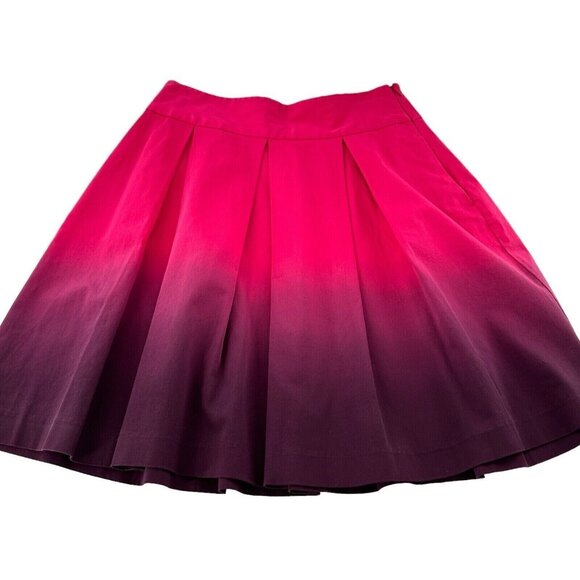 Express Hot Pink Purple Ombre Pleated Skirt Size 8 Design Studio Feminine Barbie - Picture 8 of 14